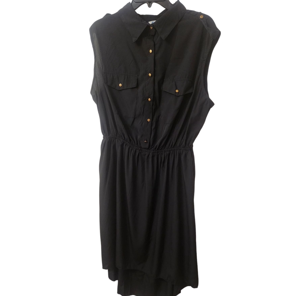 Bloom- Ladies Black Pullover Sleevless High Low Dress
